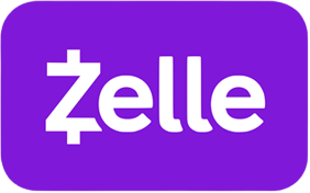 A purple background with the word zelle in white.